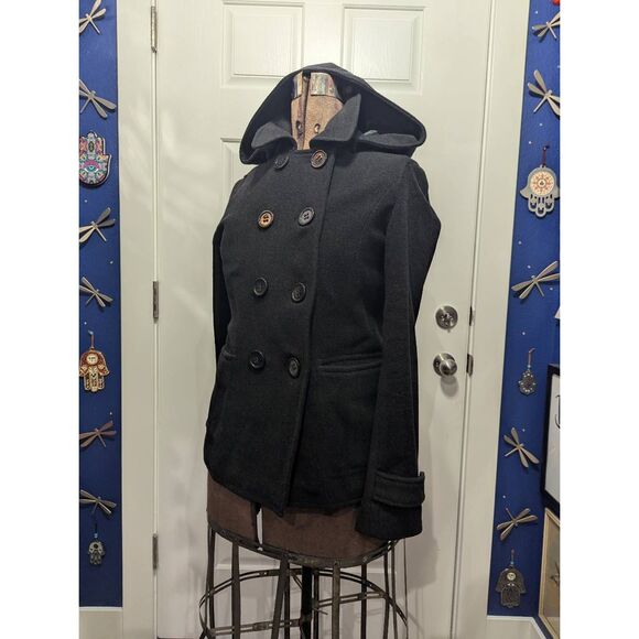 Maurices Double Breasted Wool Blend Peacoat Military Style - Picture 1 of 13